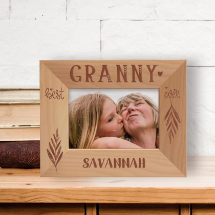 Best Ganny Ever Personalized Wooden Frame-5" x 3 1/2" Brown Horizontal