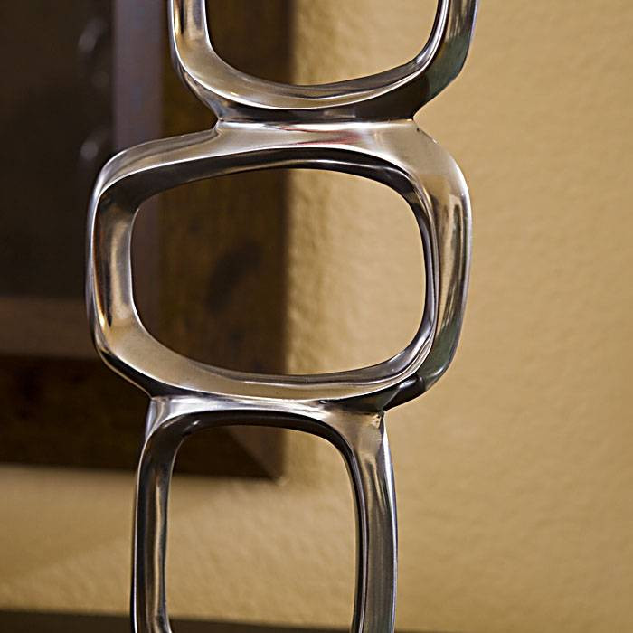 Cast Polished Aluminum Abstract Candlesticks - Thumbnail 2