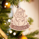 Personalized Wooden Woodpecker Merry Christmas Ornament