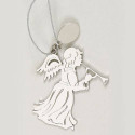 Personalized Angel Christmas Ornament With Horn and Pouch