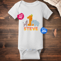 Personalized Happy Birthday Short Sleeve Baby Rib Bodysuit