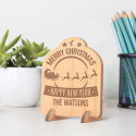 Personalized Reindeer Inspired Merry Christmas and Happy New Year Family Wooden Card