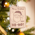 Personalized Wooden Santa's Face Merry Christmas Ornament