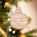 Personalized Wooden Bauble Merry Christmas Ornament