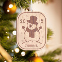 Personalized Wooden Penguin with Santa’s Hat Merry Christmas Ornament