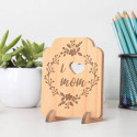 Personalized I Heart Mum Mother’s Day Wooden Gift Card