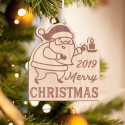 Personalized Wooden Santa with Candle Light Merry Christmas Ornament