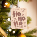 Personalized Wooden Ho Ho Ho Merry Christmas Ornament