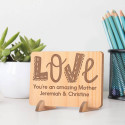 Personalized I Love You because you are an Amazing Mother Wooden Mother's Day Card