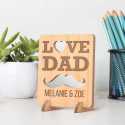 Personalized Moustache Inspired I Love Dad Wooden Father's Day Card