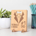 Personalized Suit Inspired #1 Dad Wooden Father's Day Gift Card