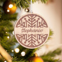 Personalized Wooden Round Our First Christmas Merry Christmas Ornament