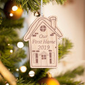 Personalized Wooden House Merry Christmas Ornament