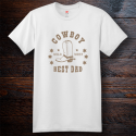 Personalized Cowboy Best Dad Cotton T-Shirt, Hanes