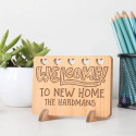 Personalized Welcome to New Home Wooden Housewarming Gift Card
