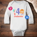 Personalized Infant Happy Birthday Long Sleeve Bodysuit