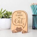 Personalized Home is Where the Cat is Wooden Housewarming Gift Card