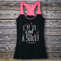 Personalized I'm 21 & Hot Buy Me A Shot Juniors Birthday Varsity Tank