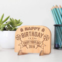 Personalized Happy Birthday To You Wooden Gift Card feat Wrapped Presents