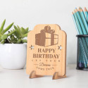 Personalized Let Your Dreams Come True Wooden Happy Birthday Card feat Wrapped Presents