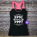 Personalized Epic Since 1997 Juniors Birthday Varsity Tank