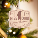 Personalized Hexagonal Wooden Missouri Merry Christmas Ornament