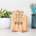 Personalized Let's Toast to a Happy Birthday Wooden Gift Card