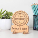 Personalized 15 Years Anniversary Couple's Wooden Gift Card