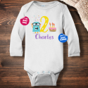Personalized Infant Birthday Monster Long Sleeve Bodysuit