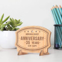 Personalized Very Happy 35 Years Anniversary Couple's Wooden Gift Card