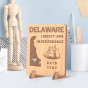Personalized Delaware Liberty& Independence Wooden Gift Card with ESTD Year