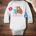 Personalized Birthday Bear Infant Long Sleeve Bodysuit