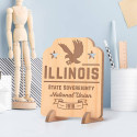 Personalized Illinois State Sovereignty with ESTD Date Wooden Gift Card