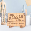 Personalized Kansas with ESTD Wooden Gift Card