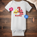 Personalized Crazy Monster Short Sleeve Baby Girl Rib Bodysuit