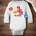 Personalized Smiley Monster Birthday Infant Long Sleeve Bodysuit