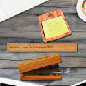 Personalized ELegant Set of Bamboo Mini Stapler, Note Holder & Ruler