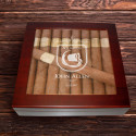 Personalized Birthday 20 Count Cherry Glass Top Cigar Humidor With Humidifier with Zodiac Signs