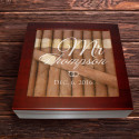 Personalized Wedding 20 Count Cherry Glass Top Cigar Humidor With Humidifier