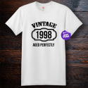 Personalized Vintage 1998 Aged Perfectly Cotton T-Shirt, Hanes