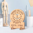 Personalized Rhode Island with ESTD Wooden Gift Card