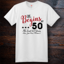 Personalized Life Begins At 30 Birthday Ladies Cotton T-Shirt, Hanes