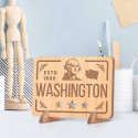 Personalized Washington with ESTD Wooden Gift Card