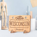 Personalized Wisconsin Forward Wooden Gift Card