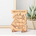 Personalized Navy Military Wooden Gift Card feat Navy Ships