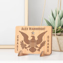 Personalized US Coast Guard Logo Wooden Military Gift Card