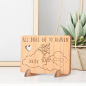 Personalized All Dogs Go to Heaven Wooden Memorial Card