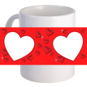 Personalized "Double Heart" Coffee Mug With Custom Printed Image, Text