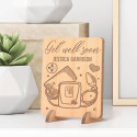 Personalized Get Well Soon Wooden Gift Card feat a Stethoscope