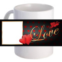 Personalized Lovely Heart Coffee Mug With Custom Printed Image, Text